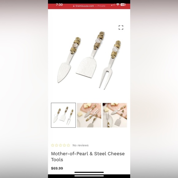 New Cheese Utensil Serving Set Stainless Steel & Mother of Pearl India - Picture 1 of 4